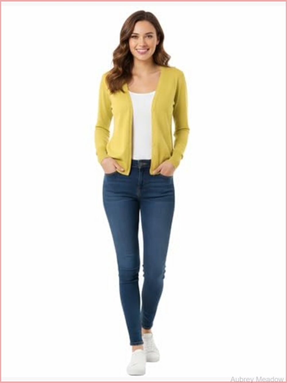 Lightweight V-Neck Cardigan Sweater Long Sleeve Soft Knit - Picture 3 of 7